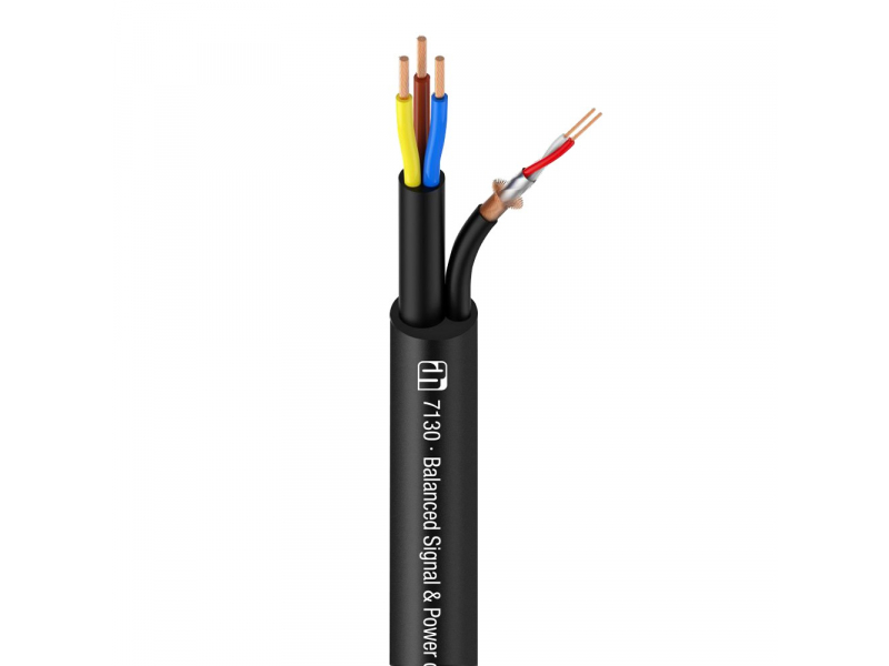ADAM HALL 7130 Zasilanie 3x1,5 mm² + DMX Power & Signal Cable 2 x 0.22 mm² + 3 x 1,5 mm² 2x0.22 mm² Przewód hybryda hybr